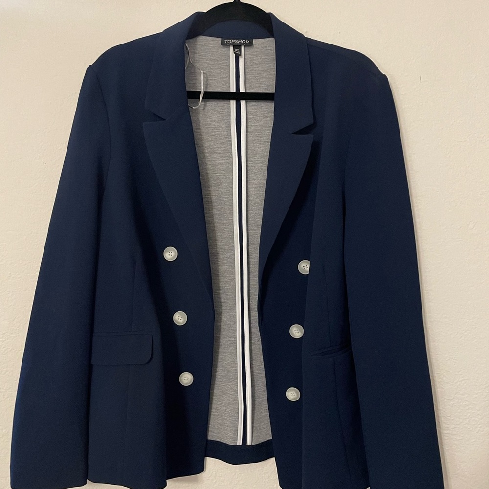 Topshop Navy Blazer